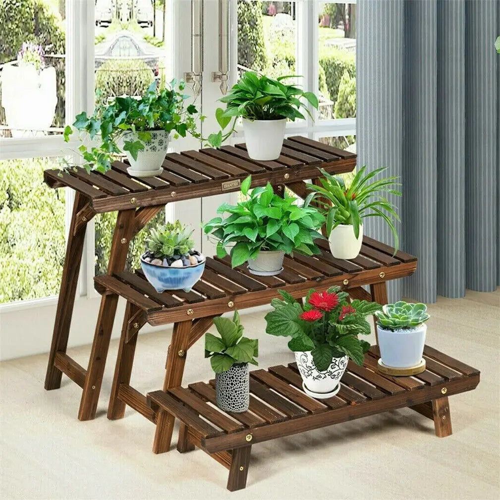 Wooden Blossom Ladder Shelf