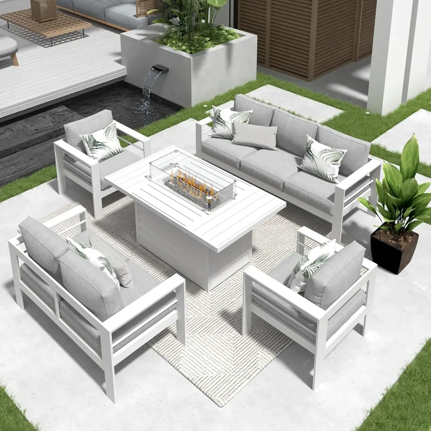 Modern Metal Outdoor Set