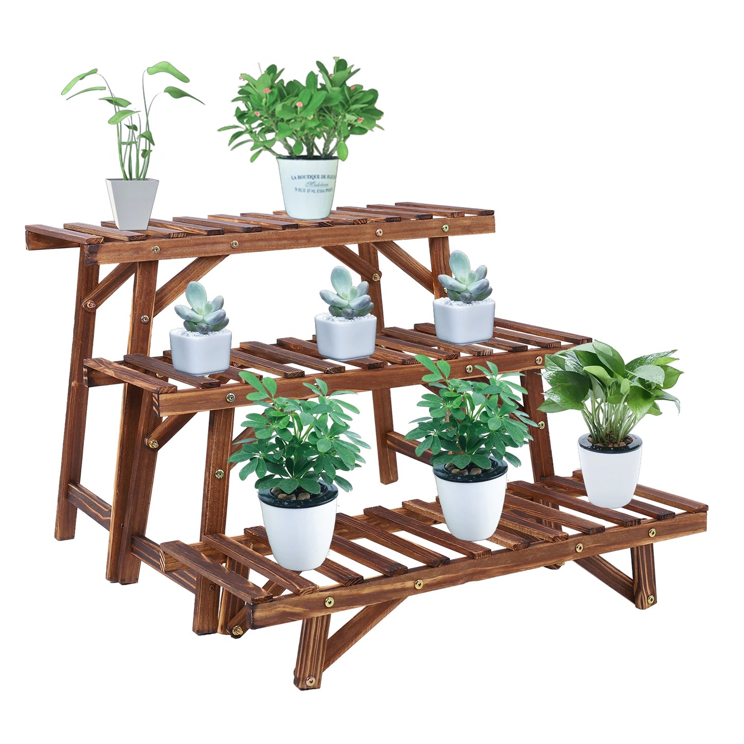 Wooden Blossom Ladder Shelf