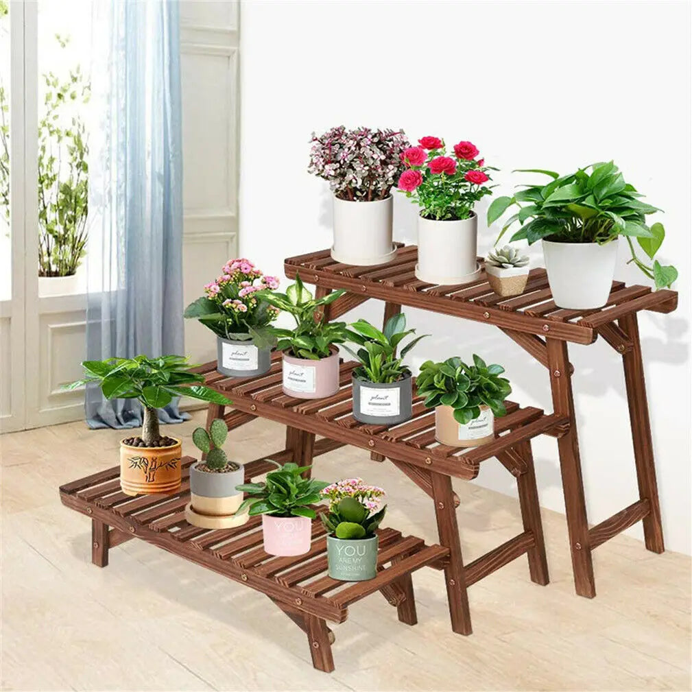 Wooden Blossom Ladder Shelf