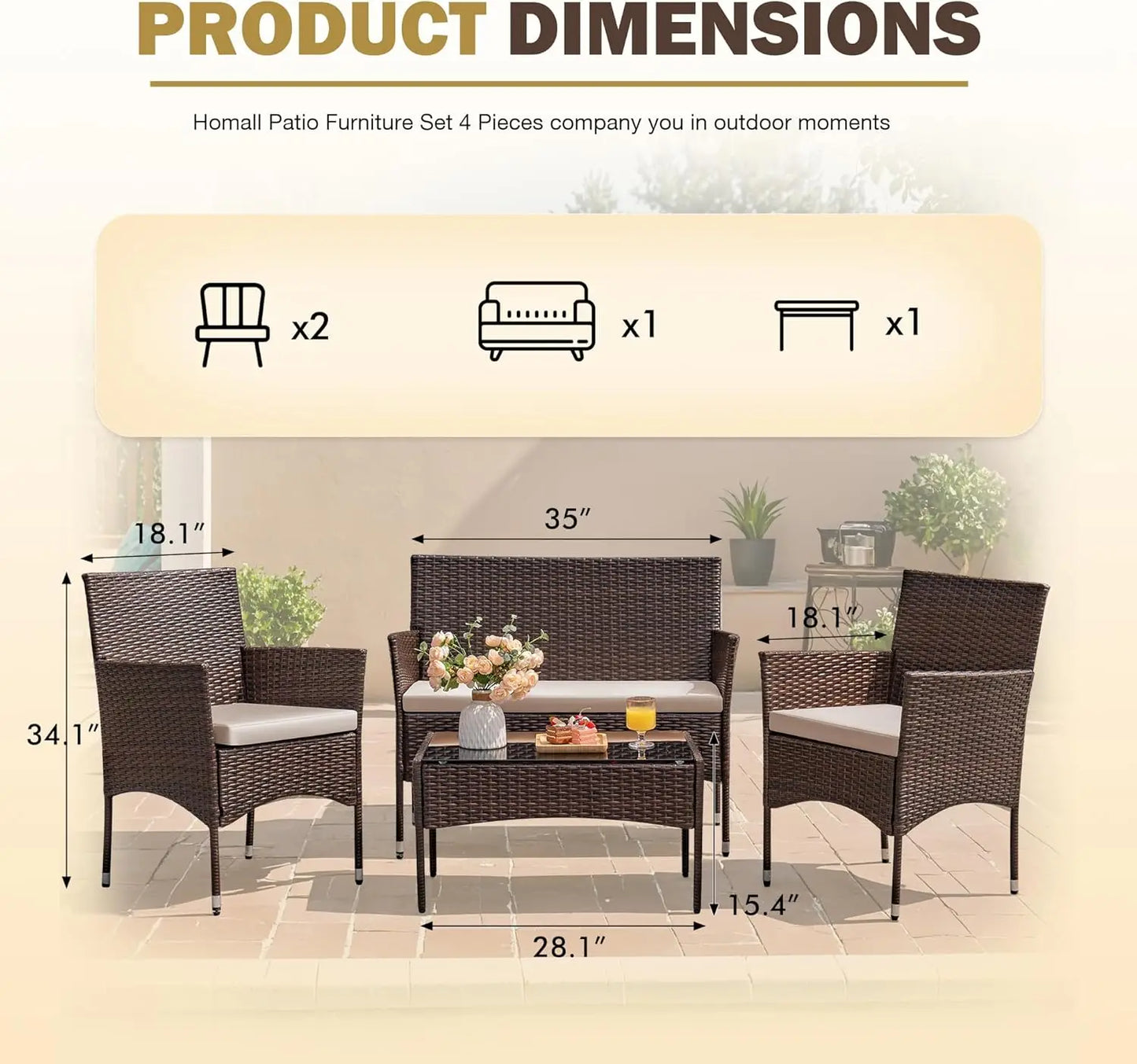 GardenLuxe Rattan Seating Set